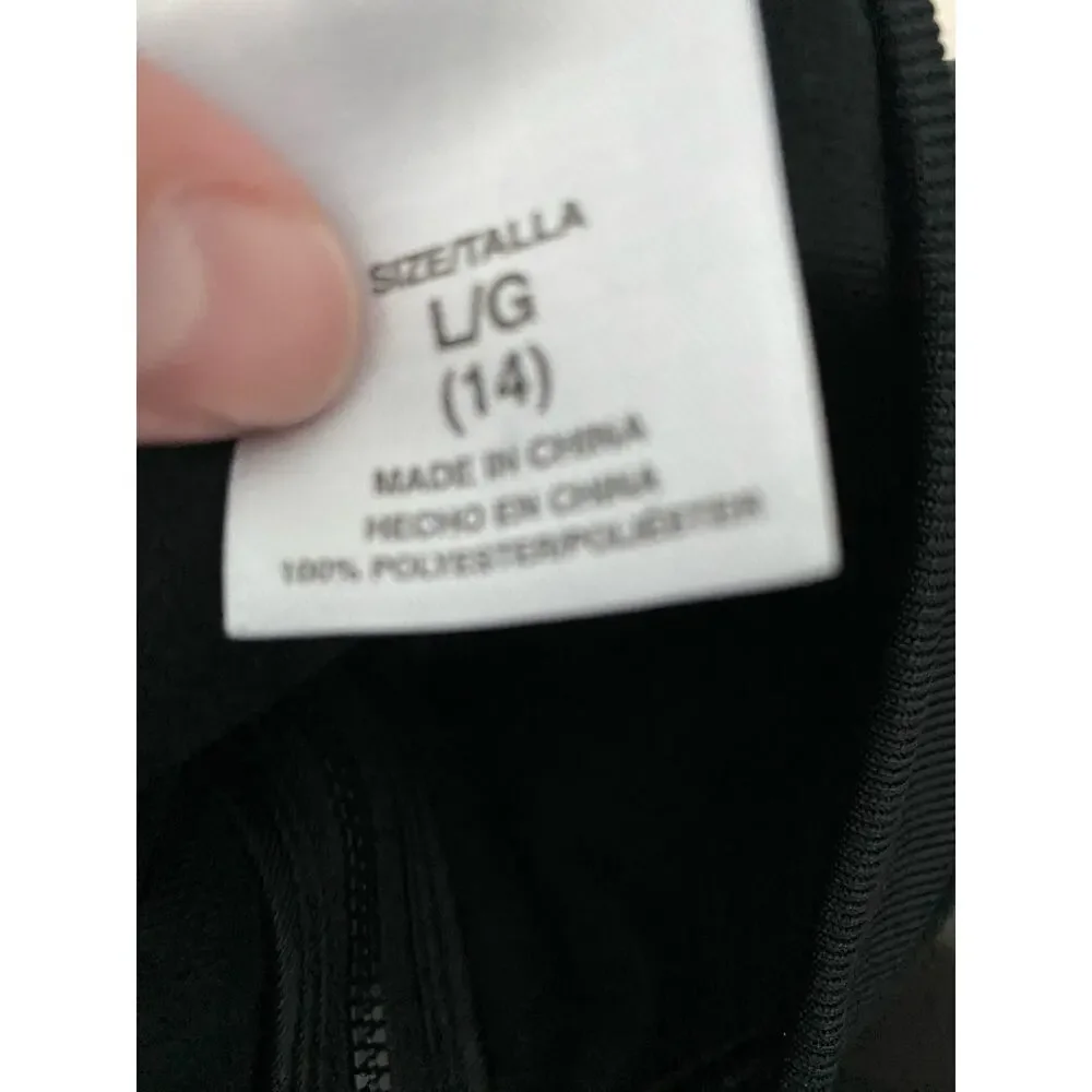 Adidas Black Zip Kids Jacket Size Large
